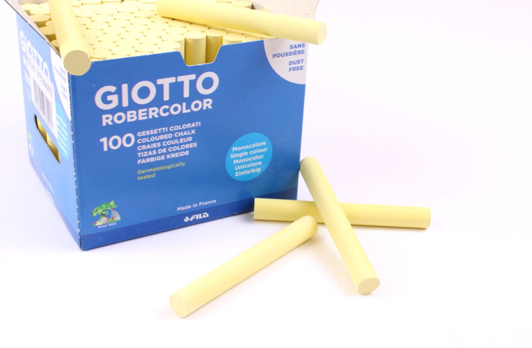 Anti-dust Blackboard Chalk -  Yellow - 100 pieces image