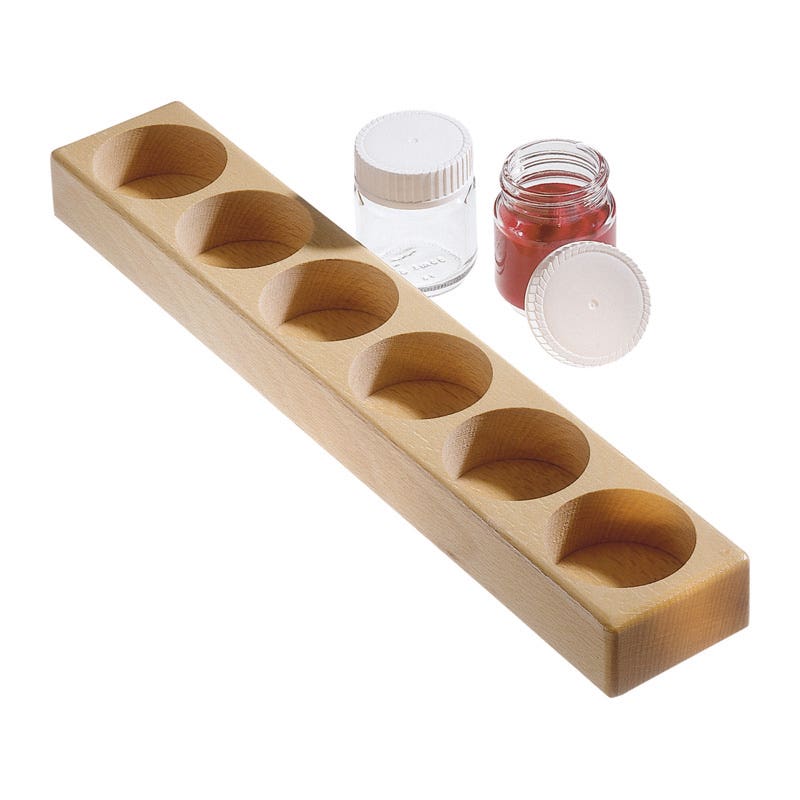 Verfpotblokhouder voor 6 glazen potjes - 100 ml image
