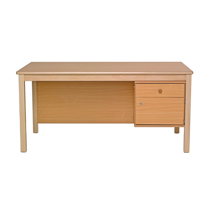 Lerarenbureau met kastje/ lade rechts image