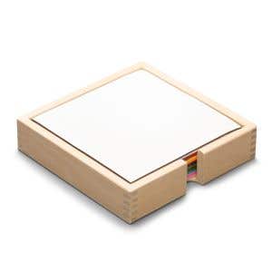 Zijdevloei FSC 16x16 cm ass. 20 kl. - houten kistje