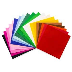 Zijdevloei FSC 16x16 cm ass. 20 kleuren, blok