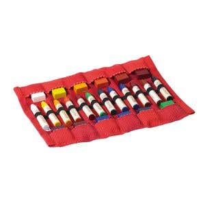 Stoffen potlodenetui voor 12 stift/12 blok - rood