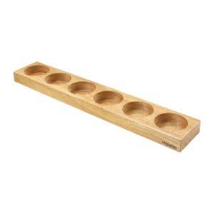 Houten houder voor 6 schaaltjes zonder deksel 