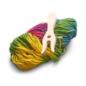 Filges breivork met breiwol - blauw, groen