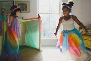 Sarah's Silks peuterrok 2-4 blauw/regenboog