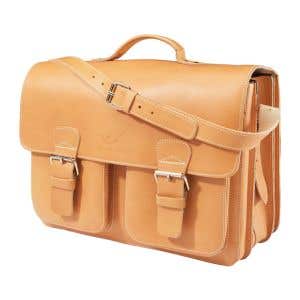 Schooltas/lerarentas, 3-v 40x30x18cm riem -Naturel