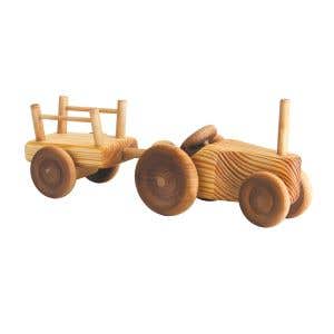 Debresk kleine tractor met aanhanger