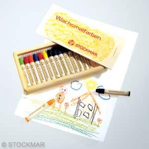 Stockmar wasstiftjes ass. 16 kl. - houten kist